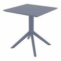 Fine-Line 27 in. Sky Outdoor Dining Table - Dark Gray  Square FI2845387